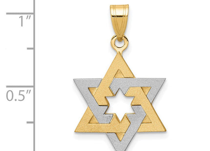 14k Two-tone Star of David Pendant (Style XK687)