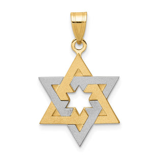 14k Two-tone Star of David Pendant (Style XK687)