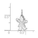 14K White Mini Girl Kiss Charm view