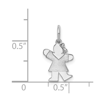 14K White Mini Girl Kiss Charm