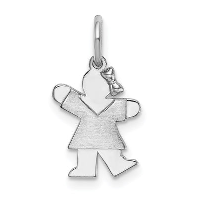 14K White Mini Girl Kiss Charm