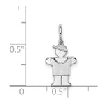 14K White Mini Boy Hugs Charm view