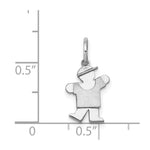 14K White Mini Boy Kiss Charm view