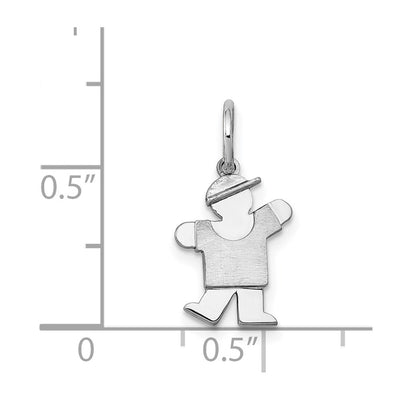14K White Mini Boy Kiss Charm