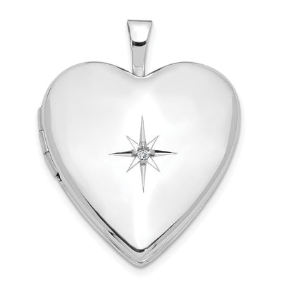 14K white gold diamond locket pendants & charm
