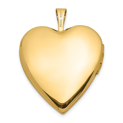 14K Polished and Satin Diamond Star Heart Locket