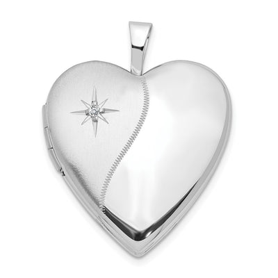 14K white gold diamond locket pendants & charm