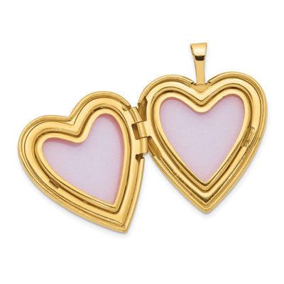14K Diamond Star with Side Swirl Edge Heart Locket