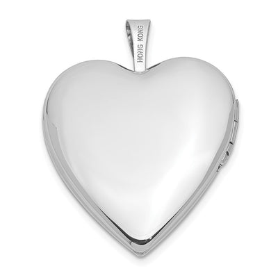 14K White Gold Diamond Star with Side Swirl Edge Heart Locket