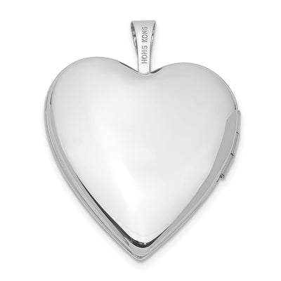 14K White Gold Floral Vine Border Heart Locket