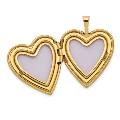 14K Satin Diamond Star I LOVE YOU Script Heart Locket