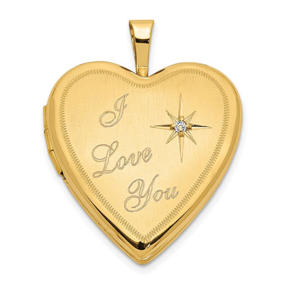 14K gold diamond locket pendants & charm