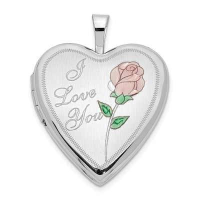 14K white gold locket brooch