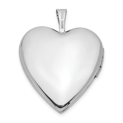 14K White Gold MOM Script with Hearts Heart Locket