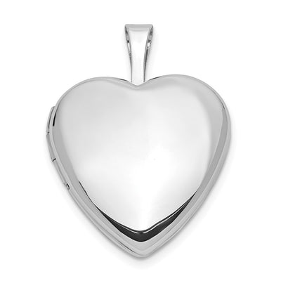 14K White Gold Heart Locket