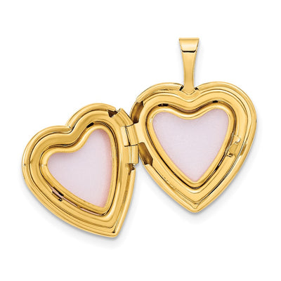 14K Polished .01 carat Diamond Star Heart Locket