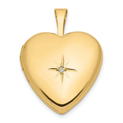 14K gold diamond locket pendants & charm