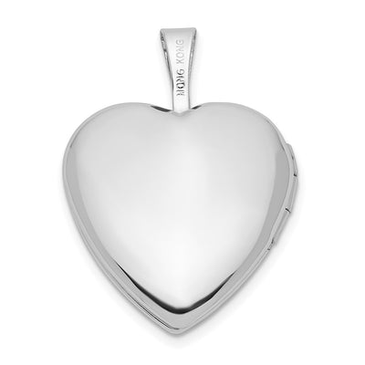 14K White Gold .01 carat Diamond Star Heart Locket
