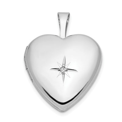14K white gold diamond locket pendants & charm