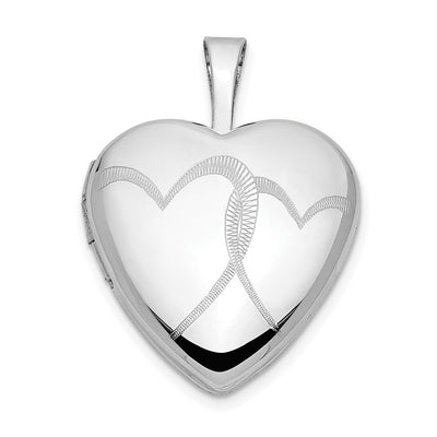 14K white gold locket pendants & charm