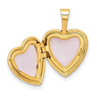 14K Polished .. Diamond Star Heart Locket