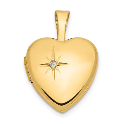 14K gold diamond locket pendants & charm