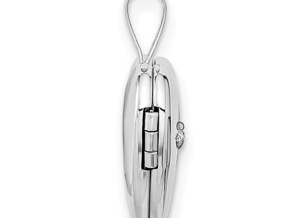 14K white gold diamond locket pendants & charm, alternate view