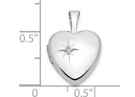 14K white gold diamond locket pendants & charm, another view