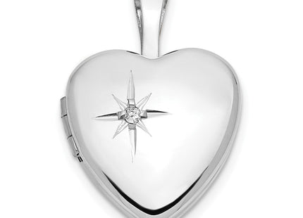 14K white gold diamond locket pendants & charm