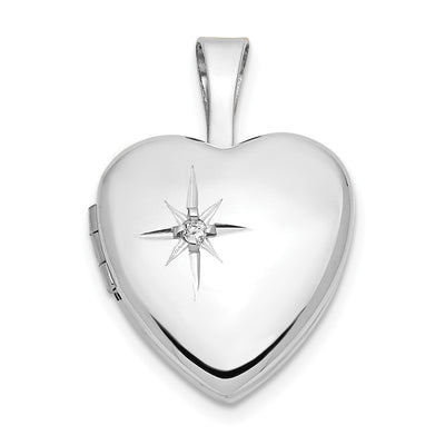 14K white gold diamond locket pendants & charm