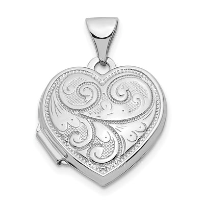 14K white gold locket pendants & charm