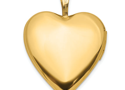 14K Satin and Polished Diamond Star Heart Locket, 25 x 19.5mm