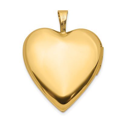 14K Satin and Polished Diamond Star Heart Locket, 25 x 19.5mm