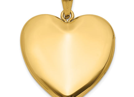 14K Satin and Polished Diamond Star Heart Locket (Style XL845)