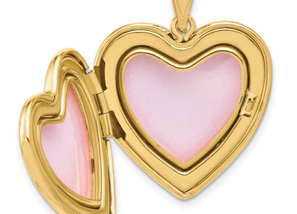 14K Satin and Polished Diamond Star Heart Locket (Style XL845)