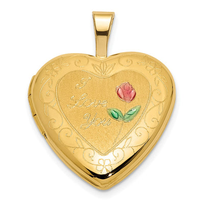 14K gold locket brooch
