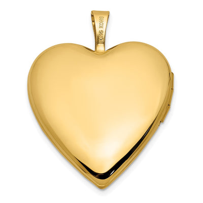 14K Satin and Polished Angel Wings Heart Locket
