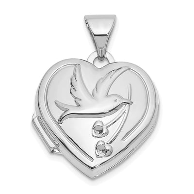 14K white gold locket pendants & charm