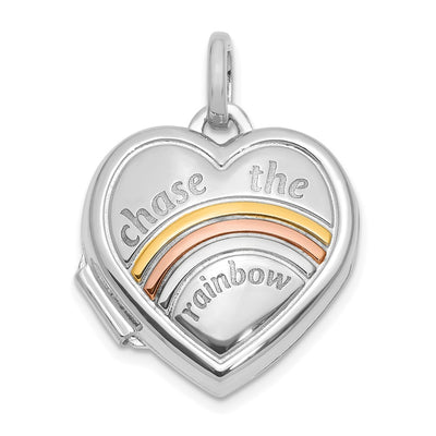 14K white gold locket pendants & charm