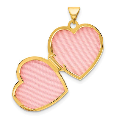 14K and White Rhodium Lock and Key Reverses to YOU HOLD THE KEY TO MY HEART Heart Locket