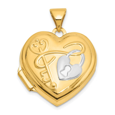 14K gold locket pendants & charm