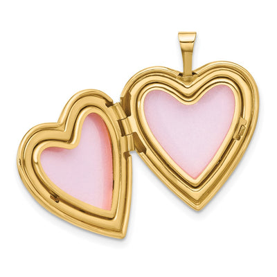 14K Polished Diamond FOREVER IN MY HEART Script Heart Locket