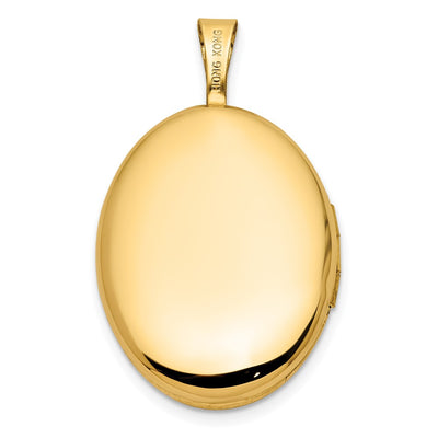 14K Polished Diamond Star Oval Locket
