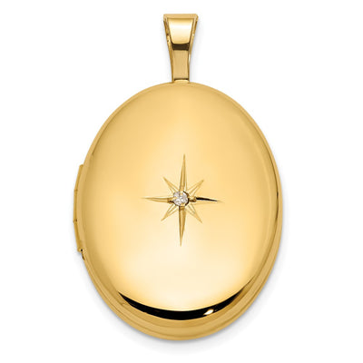 14K gold diamond oval pendants & charm