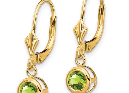 14k Peridot Leverback Earrings (Style XLB100PE)