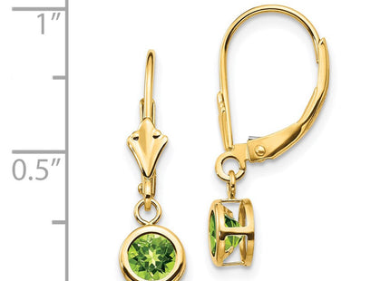 14k Peridot Leverback Earrings (Style XLB100PE)