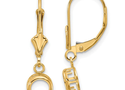 14k Round Leverback Earring Mountings (Style XLB100)