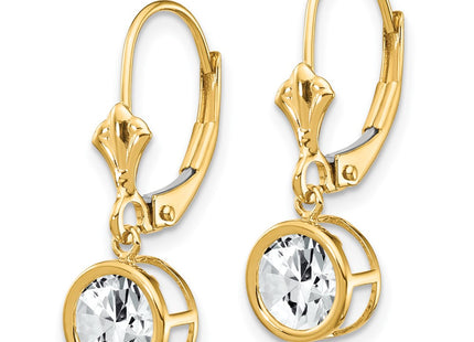 14k Yellow Gold Earrings Style XLB101CZ - Classique Jewelry Inc.