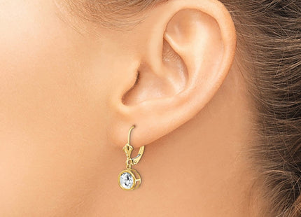 14k Yellow Gold Earrings Style XLB101CZ - Classique Jewelry Inc.