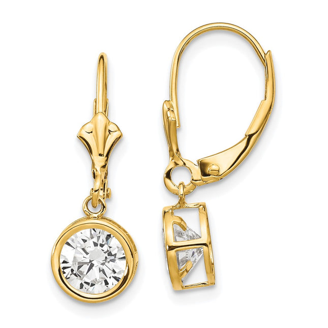 14k Yellow Gold Earrings Style XLB101CZ - Classique Jewelry Inc.